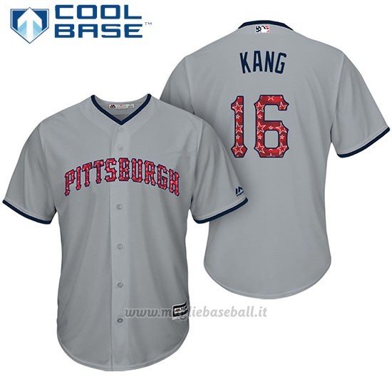 Maglia Baseball Uomo Pittsburgh Pirates 2017 Estrellas y Rayas Jung Ho Kang Grigio Cool Base